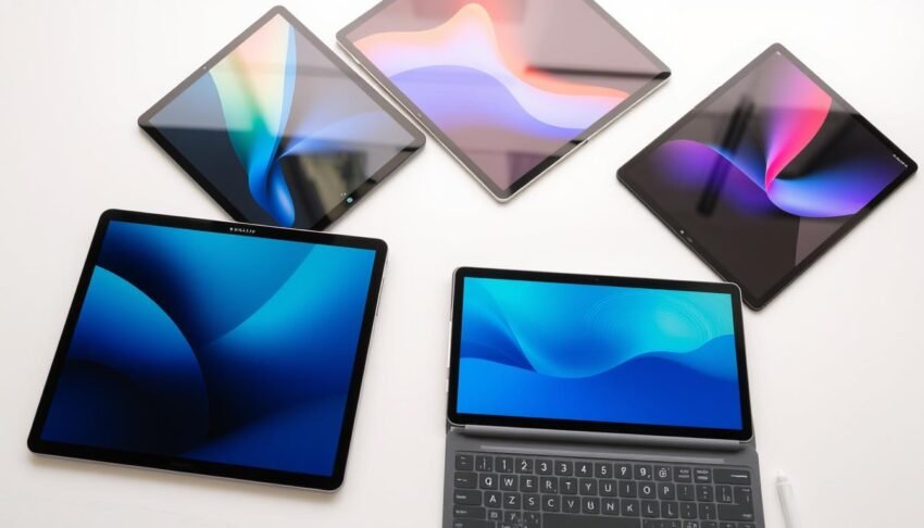 Best Tablets 2025 lineup showing the top models from Apple, Samsung, and Google