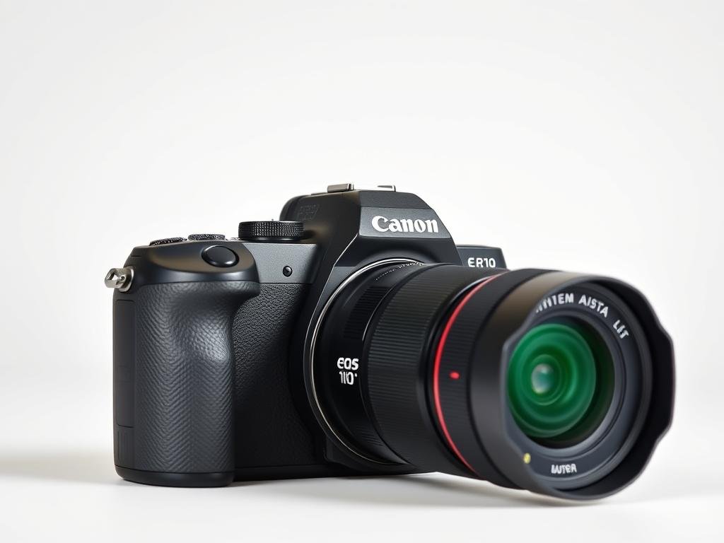 Canon EOS R10 mirrorless camera with kit lens, showcasing its compact design as one of the best photo cameras of 2025 in the budget category Canon EOS R10 mirrorless camera with kit lens, showcasing its compact design as one of the best photo cameras of 2025 in the budget category