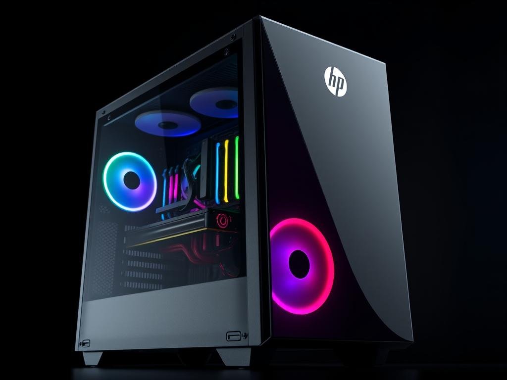 HP OMEN 35L budget gaming desktop with RGB lighting and tempered glass panel