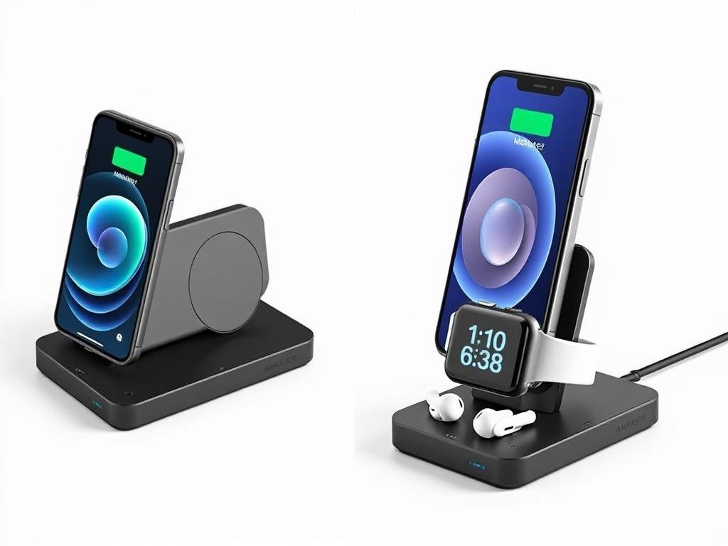 Anker MagGo 3-in-1 Charging Station folded and unfolded - best wireless charger 2025 for travel