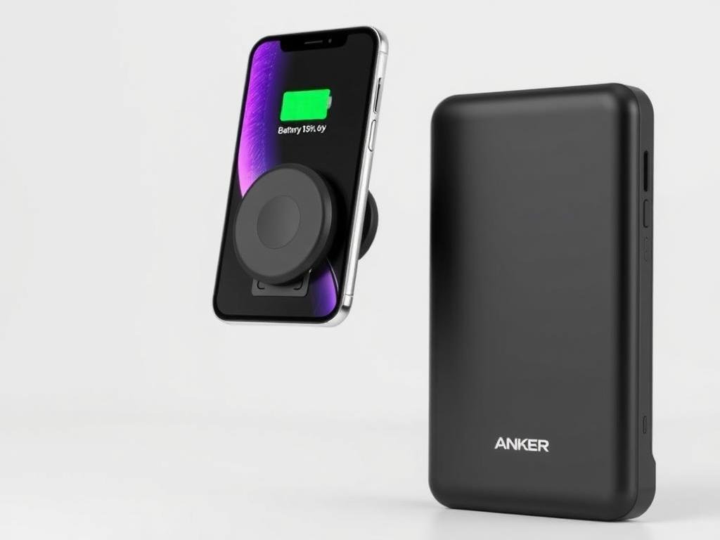 Anker MagGo Power Bank (10K) with phone attached - best wireless charger 2025 power bank option